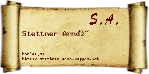 Stettner Arnó névjegykártya